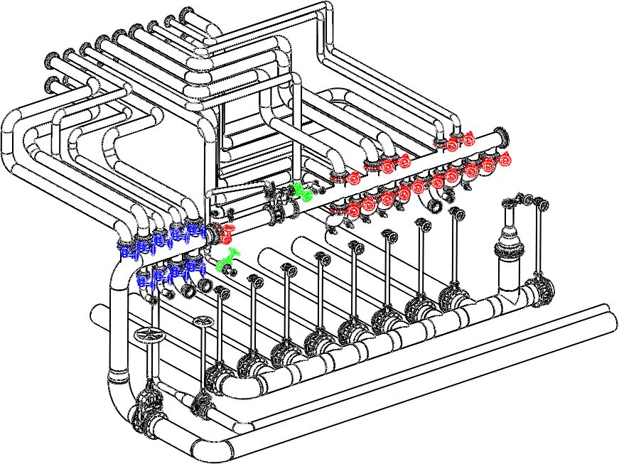 Projektering og opbygning af rørsystemer med 3D design.